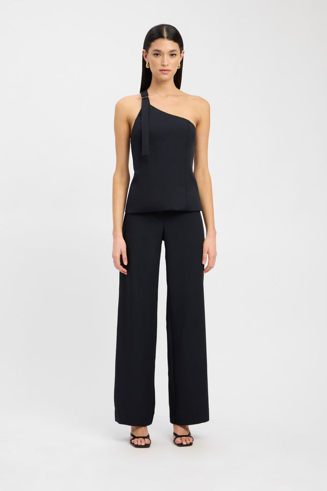 side Ariel Buckle Top Kookai Fitted Asymmetry Sleeveless Womens-Blouse