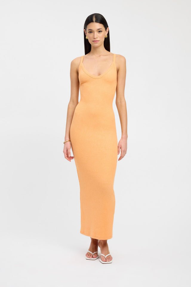 product Dayton Dress Kookai Straight Midi Fitted Squareneck white womens-dresses