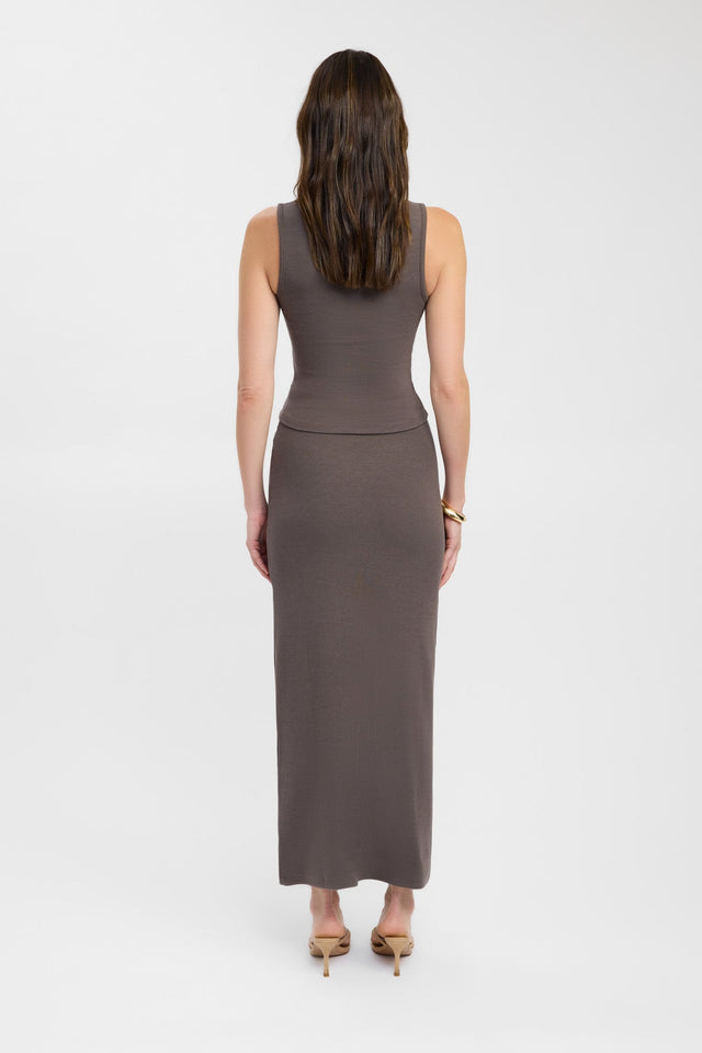 back Carter Maxi Skirt Kookai Straight Maxi brown womens-skirts