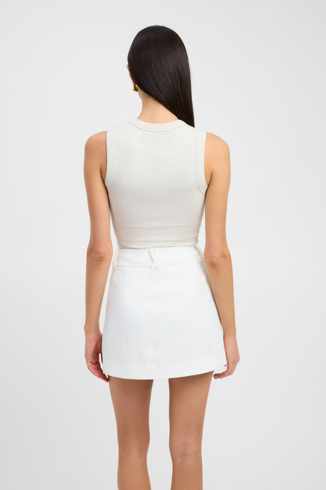 front Theodore Tank Kookai Fitted Thick strap white womens-singlets