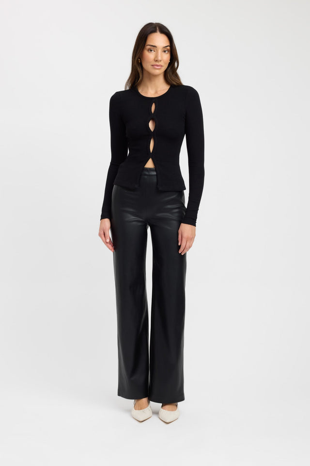 product Kinsley Top Kookai Fitted Roundneck Long sleeve Womens-Blouse