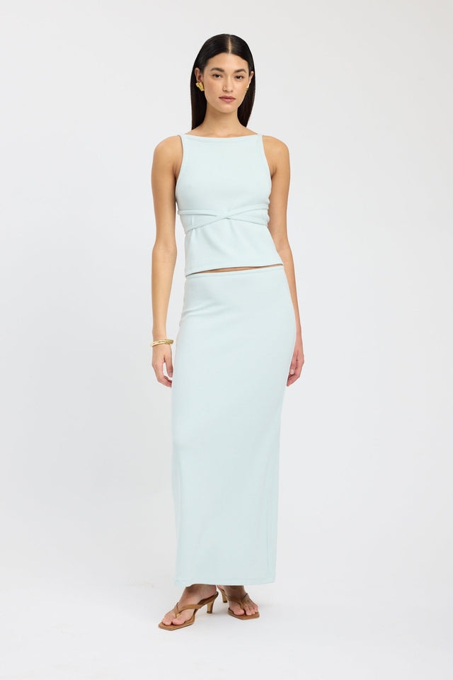 front Billie Skirt Kookai Straight Maxi light blue womens-skirts