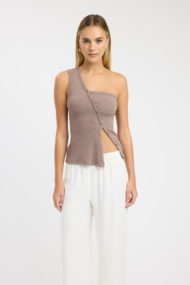 product Bennett Tank Kookai Fitted Asymmetry Sleeveless Womens-Blouse
