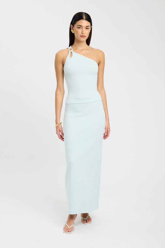 front Tawney Top Kookai Fitted Asymmetry Sleeveless Womens-Blouse