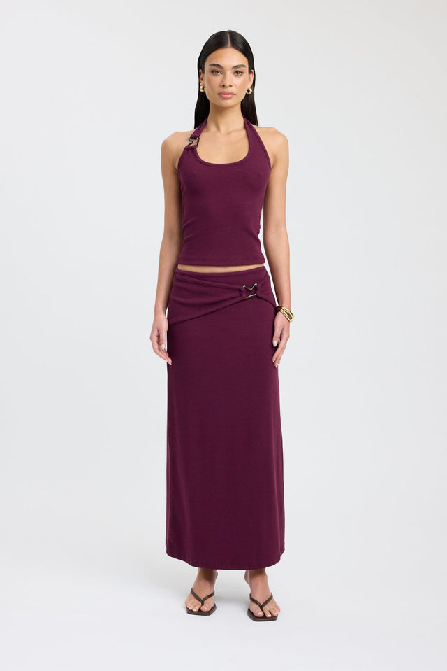 side Casper Tank Kookai Fitted Scoopneck Sleeveless Womens-Blouse