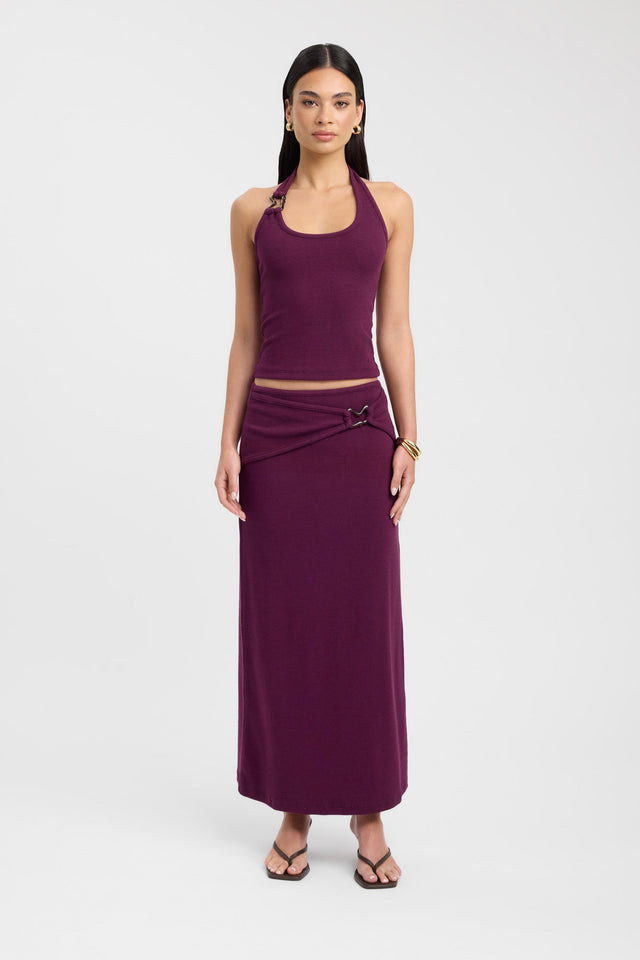 front Casper Maxi Skirt Kookai Straight Maxi grey womens-skirts