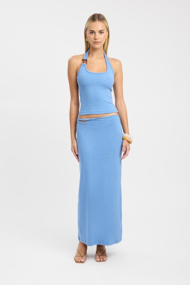 front Casper Tank Kookai Fitted Boatneck Sleeveless Womens-Blouse