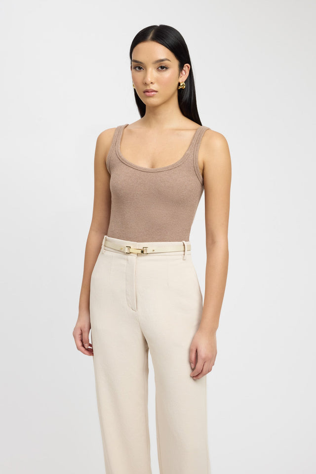 product Freya Tank Kookai Relaxed Thin strap Square white womens-singlets
