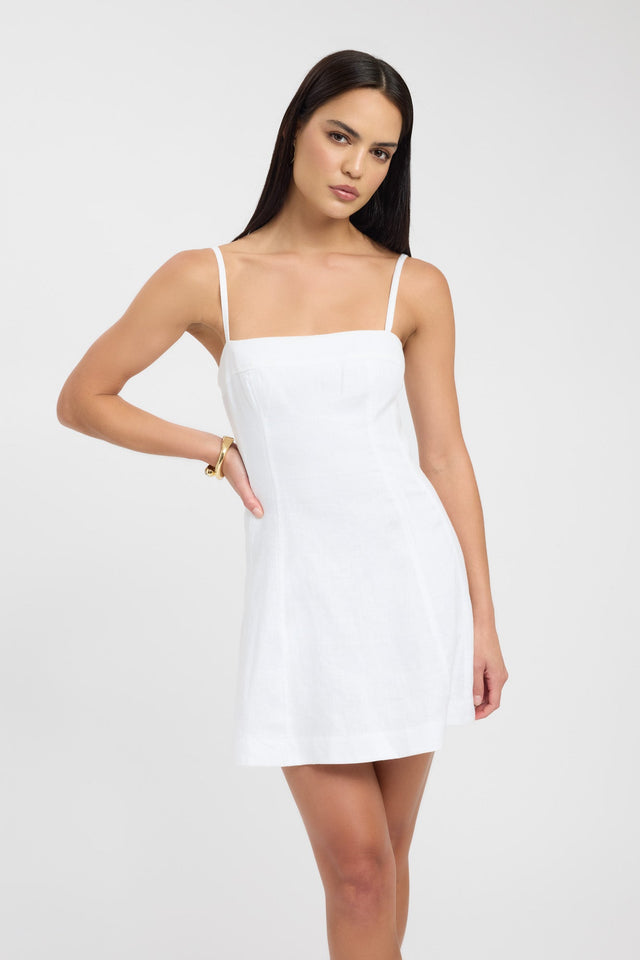 front Palm Panel Mini Dress Kookai Aline Mini Fitted Squareneck womens-dresses