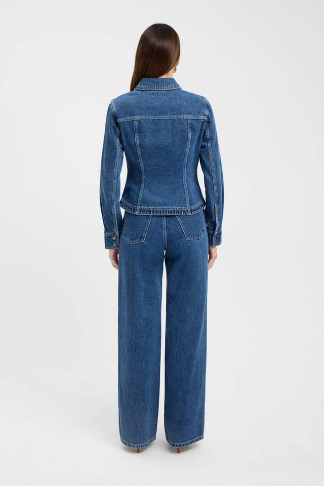 back Kai Snap Jacket Kookai Long sleeve Denim Regular black womens-coats-and-jackets