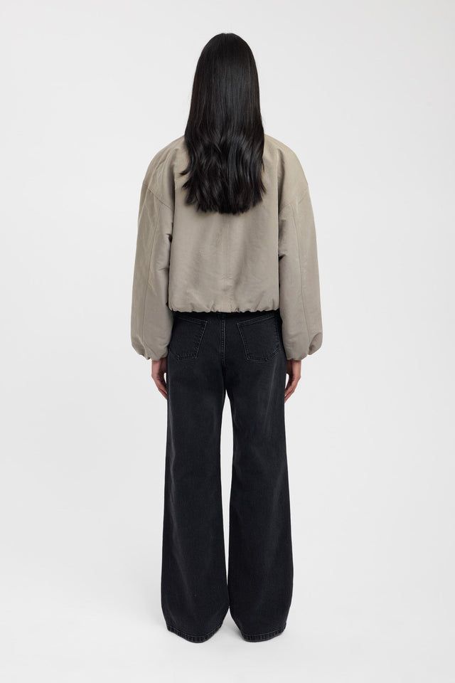 back Kora Bomber Kookai Long sleeve Bomber Short brown womens-coats-and-jackets