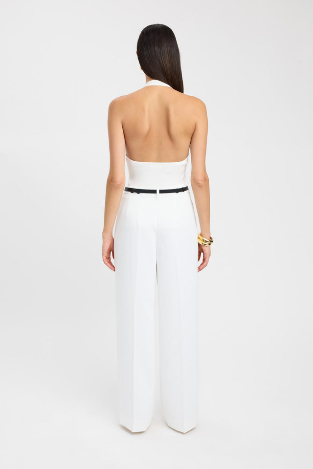 back Lola Lace Up Halter Top Kookai Fitted Roundneck Sleeveless Womens-Blouse