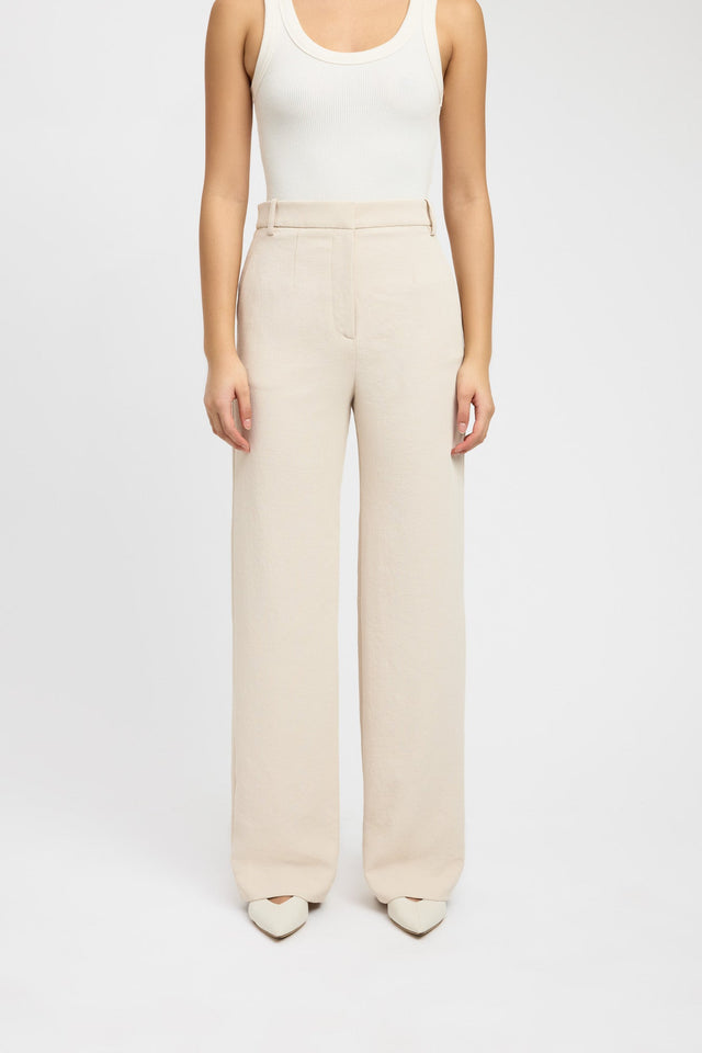Oyster Tailored Pant Kookai Wide-leg High-rise white womens-regular-pants