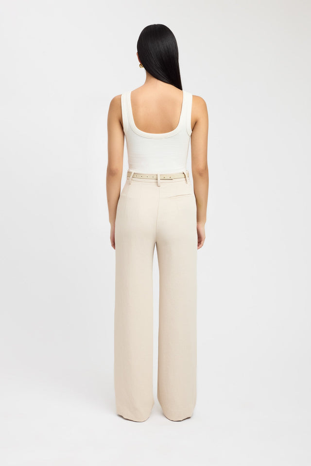 Oyster Tailored Pant Kookai Wide-leg High-rise white womens-regular-pants
