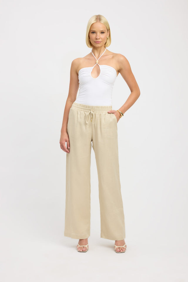 product Tahiti Pants Kookai Wide-leg High-rise white womens-regular-pants