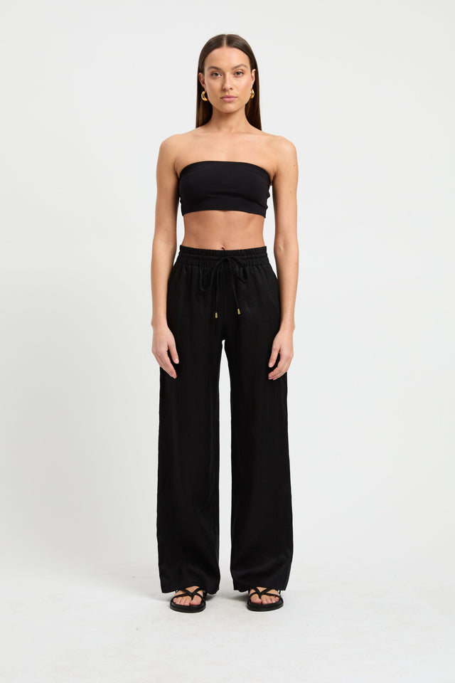 front Tahiti Pant Kookai Wide-leg High-rise black womens-regular-pants