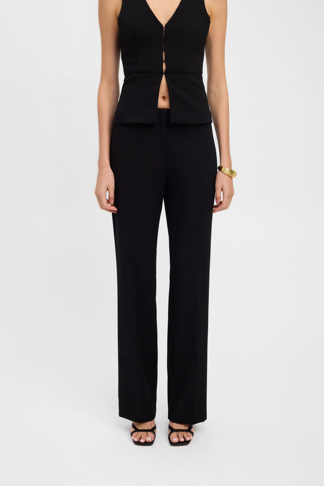 front Erika Suit Pant Kookai Regular High-rise black womens-regular-pants