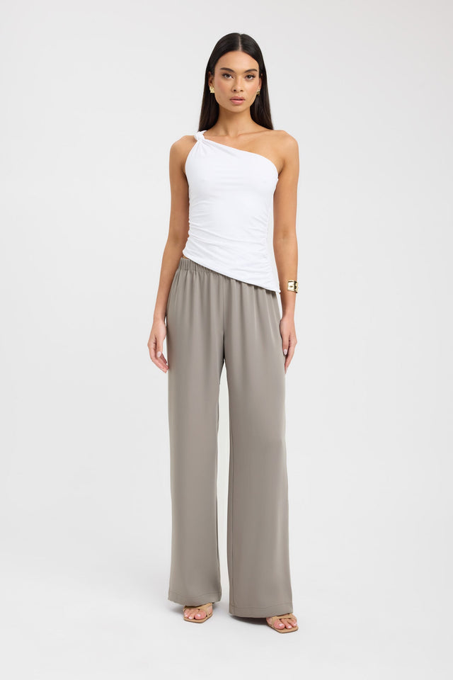 side Maria Elastic Pant Kookai Wide-leg Mid-rise brown womens-regular-pants