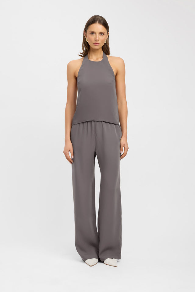 front Maria Wide Leg Pant Kookai Wide-leg Mid-rise dark grey womens-regular-pants