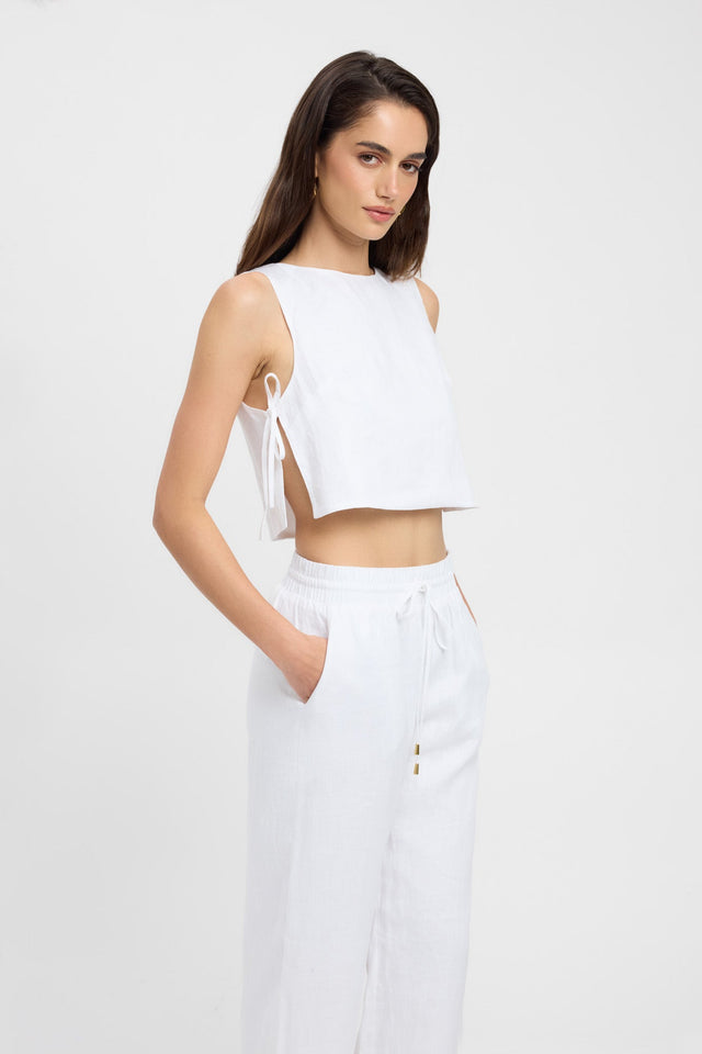 side Tahiti Core Top Kookai Relaxed Roundneck Sleeveless Womens-Blouse