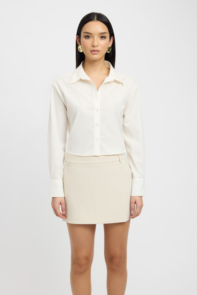 product Percy Tie Shirt Kookai Relaxed V-neck Long sleeve Womens-Blouse