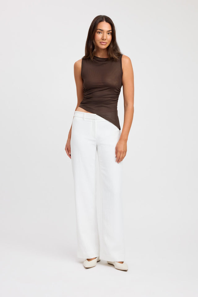 side Bolt Asymmetric Top Kookai Relaxed Highneck Sleeveless Womens-Blouse