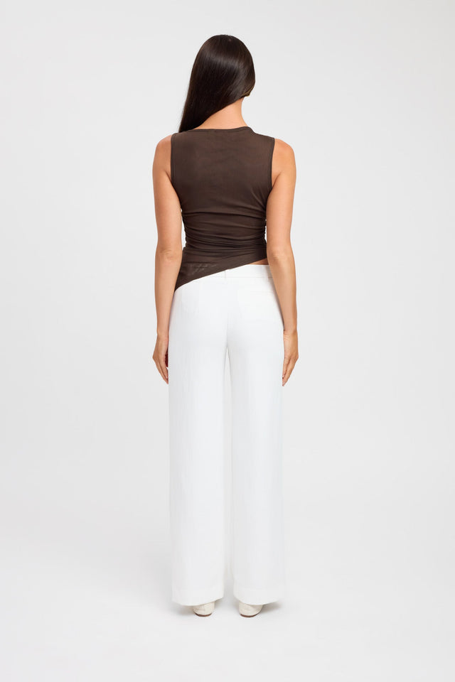 back Bolt Asymmetric Top Kookai Relaxed Highneck Sleeveless Womens-Blouse