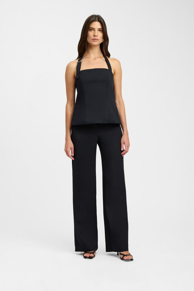 Ariel Buckle Halter Top Kookai Fitted Straight Sleeveless Womens-Blouse