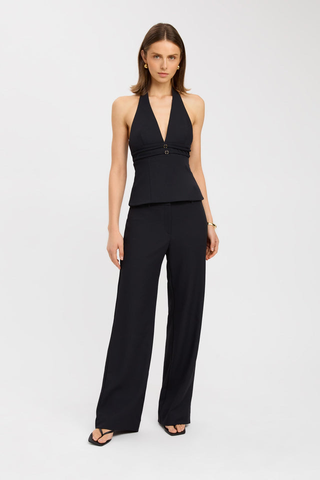 product Ariel Double Belt Top Kookai Fitted V-neck Sleeveless Womens-Blouse