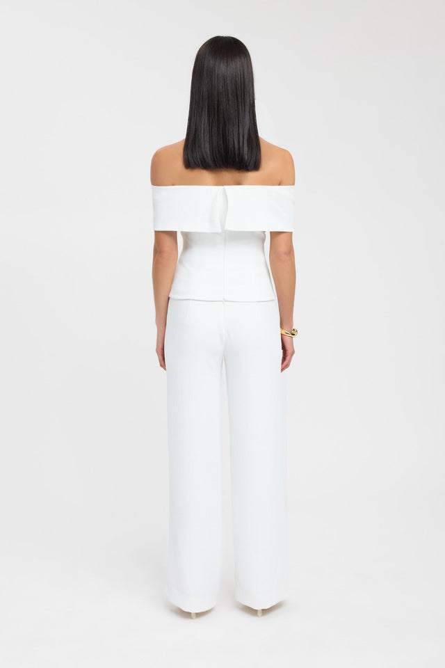 back Oyster Off Shoulder Top Kookai Fitted Straight Sleeveless Womens-Blouse