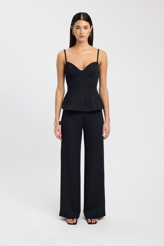 front Oyster Seam Top Kookai Relaxed Sweetheart Sleeveless Womens-Blouse