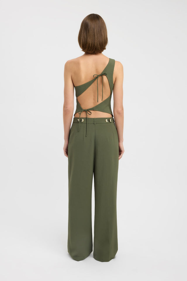 back Opal Adjustable Pant Kookai Wide-leg Mid-rise black womens-regular-pants