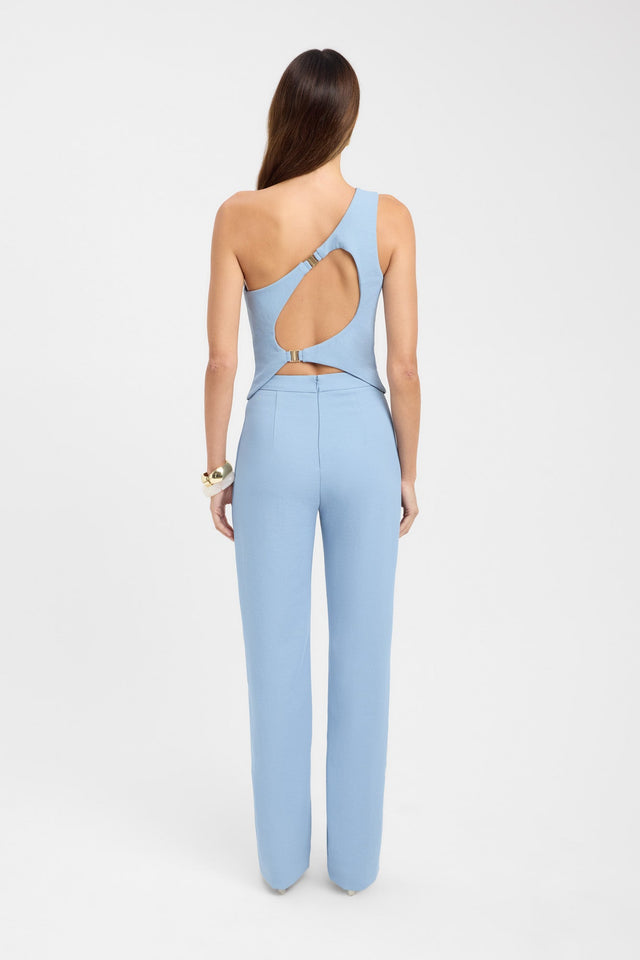 back Ariel One Shoulder Top Kookai Fitted Asymmetry Sleeveless Womens-Blouse