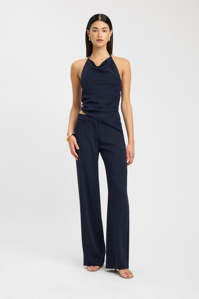 side Oslo Low Rise Pant Kookai Wide-leg Low-rise darkblue womens-regular-pants