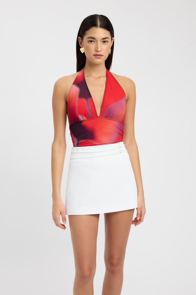 front Flora Tank Kookai Fitted V-neck Sleeveless Womens-Blouse