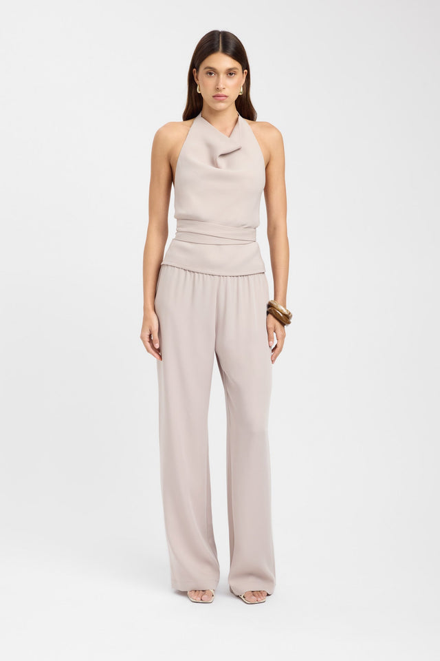 side Maria Tie Top Kookai Fitted Cowlneck Sleeveless Womens-Blouse