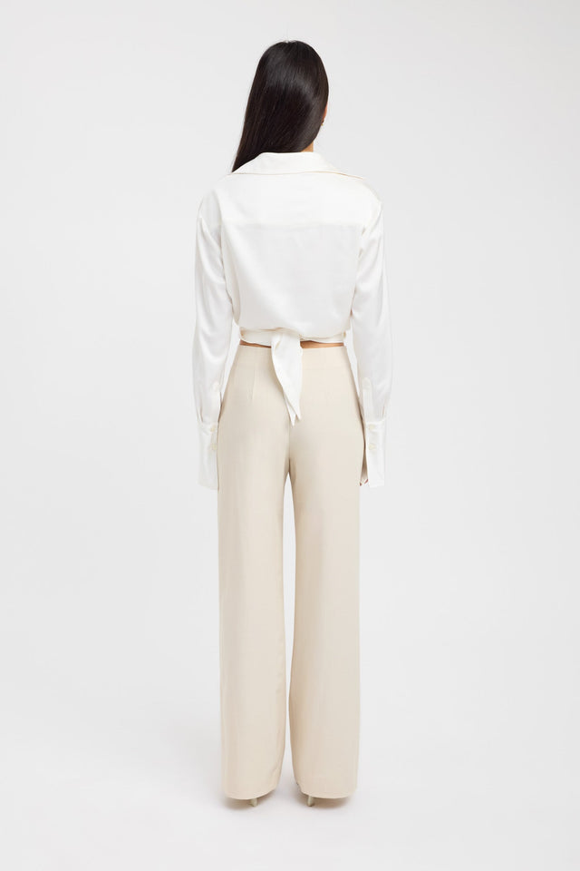 back Palermo Shirt Kookai Relaxed V-neck Long sleeve Womens-Blouse