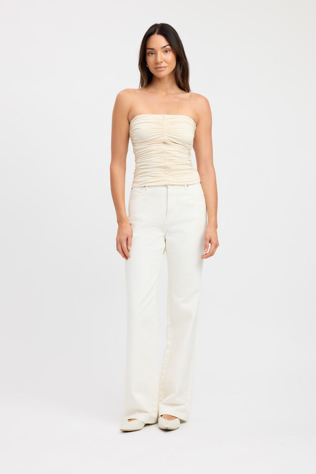 side Remi Rouched Top Kookai Fitted Straight Sleeveless Womens-Blouse