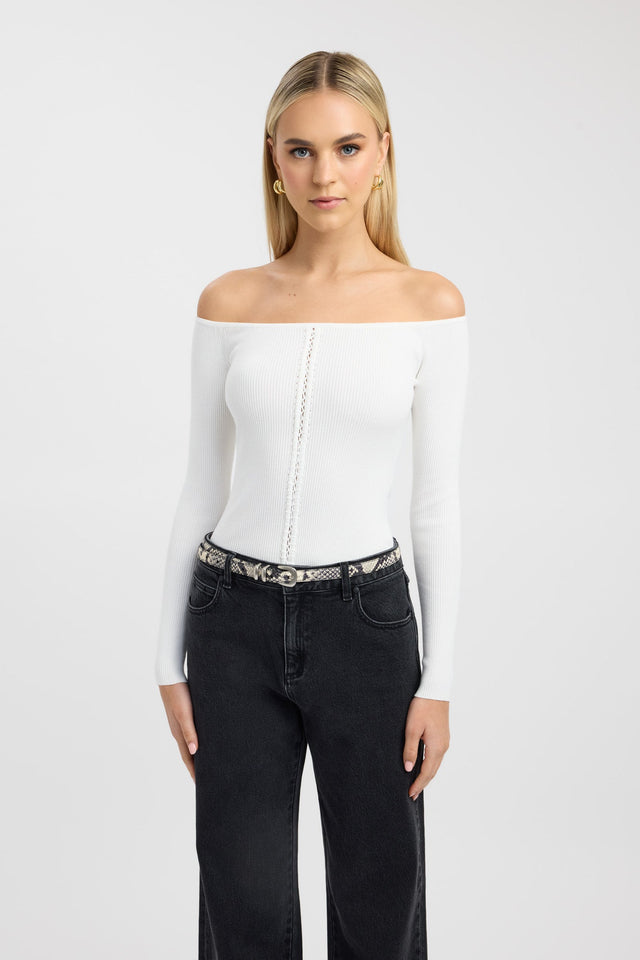 side Lola Lace Up Top Kookai Fitted Straight Long sleeve Womens-Blouse