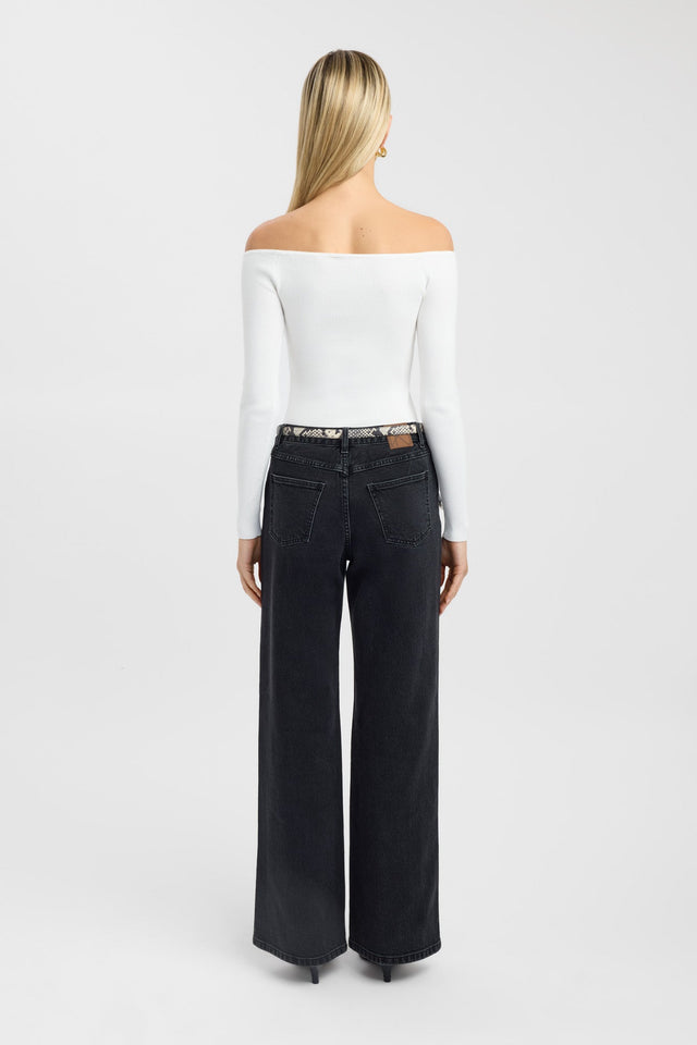 back Lola Lace Up Top Kookai Fitted Straight Long sleeve Womens-Blouse