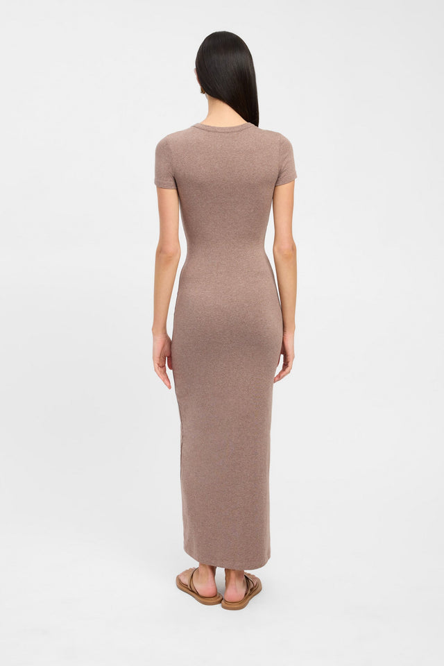 product Taleen Tee Dress Kookai Bodycon Midi Fitted Roundneck pink womens-dresses