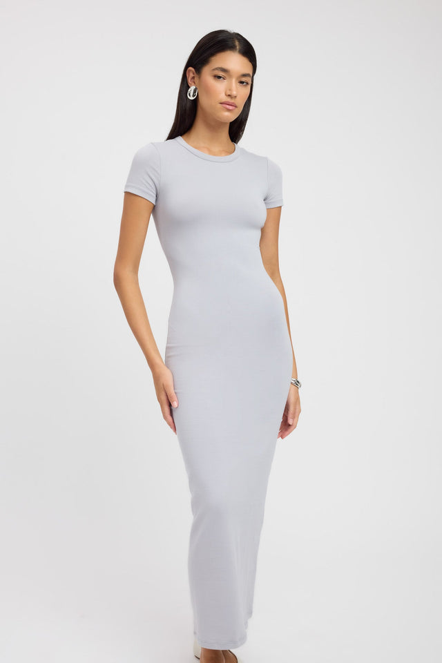 product Taleen Tee Dress Kookai Bodycon Midi Fitted Roundneck grey womens-dresses