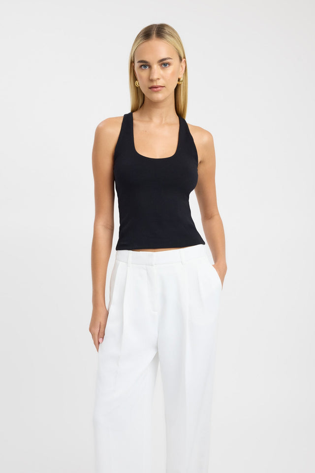 front Lewis Tank Kookai Fitted Scoopneck Sleeveless Womens-Blouse