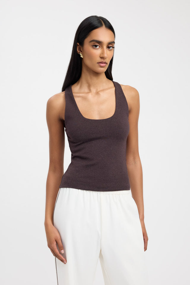 front Lewis Tank Kookai Fitted Scoopneck Sleeveless Womens-Blouse