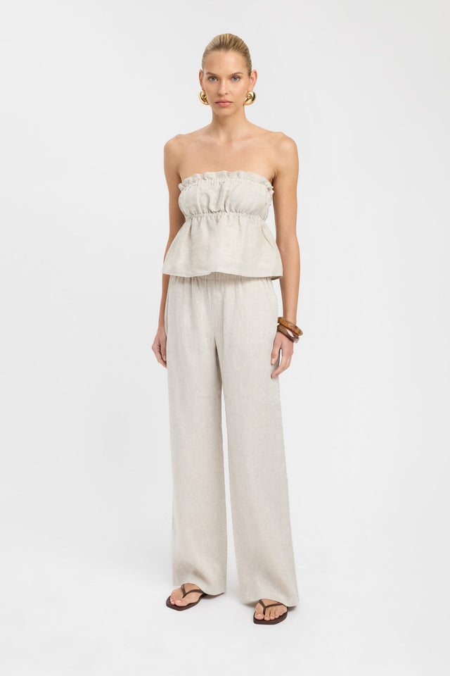 front Tahiti Shirred Top Kookai Fitted Straight Sleeveless Womens-Blouse