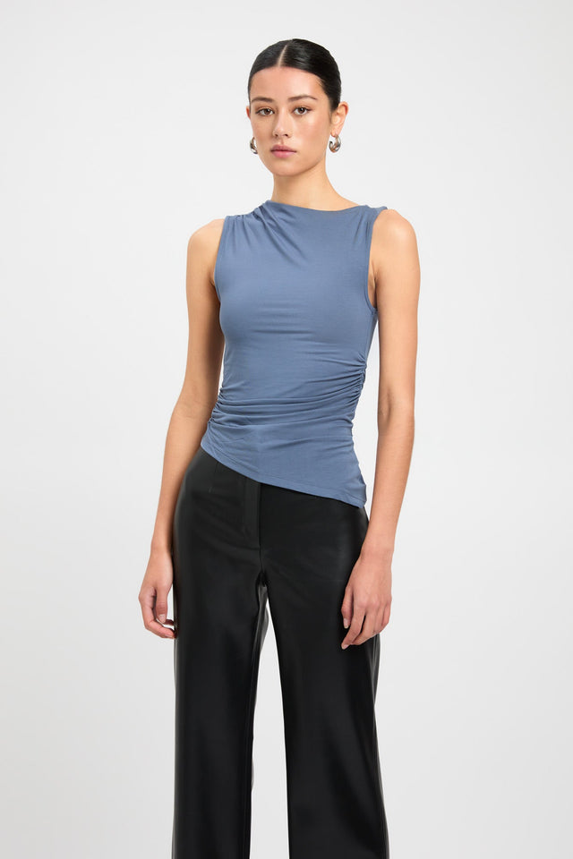 front Alannah Top Kookai Relaxed Thin strap Boat white womens-singlets
