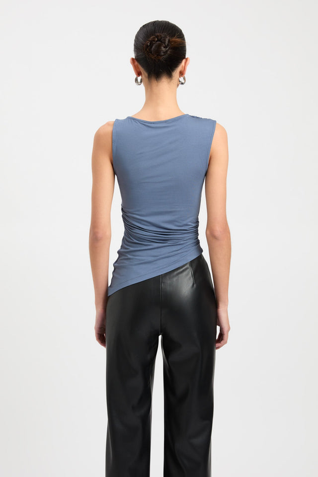 back Alannah Top Kookai Relaxed Thin strap Boat white womens-singlets
