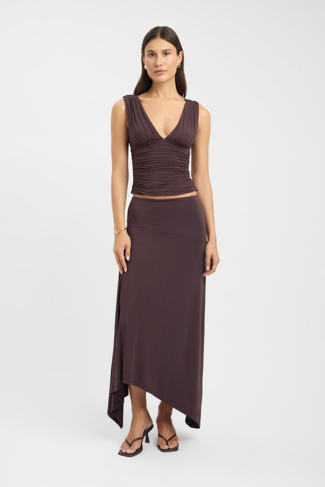 side Solis Top Kookai Fitted Plungeneck Sleeveless Womens-Blouse