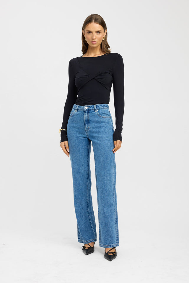product Larsen Jean Kookai Regular High-rise blue womens-regular-pants
