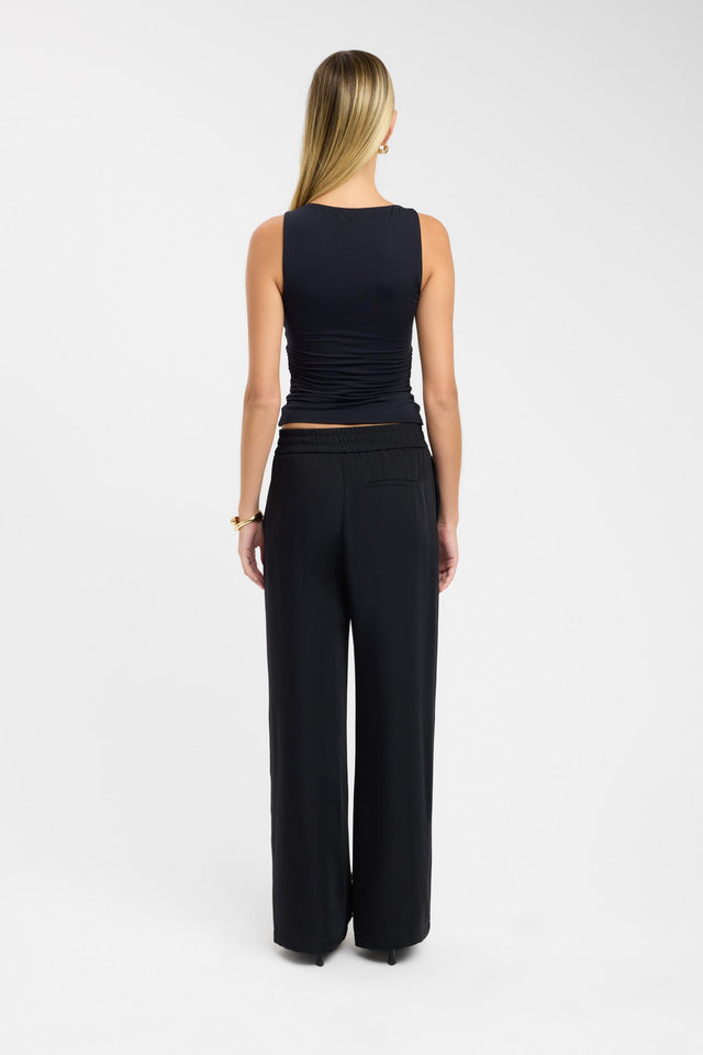 back Trove Trim Top Kookai Fitted Plungeneck Sleeveless Womens-Blouse